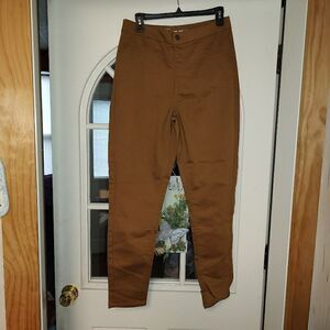 New No Boundaries Brown Mustard Colored  Super High Rise Jeggings Junior L